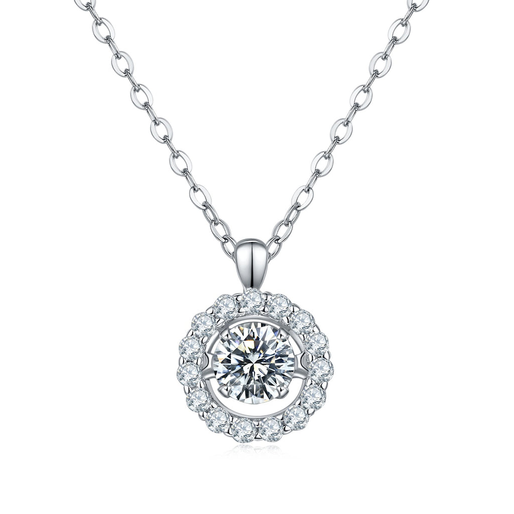 Set With Top-quality Moissanite, This Luxurious And Fashionable Light Luxury Trend Jewelry Necklace Pendant Is Made Of S925 Silver Electroplated With Platinum