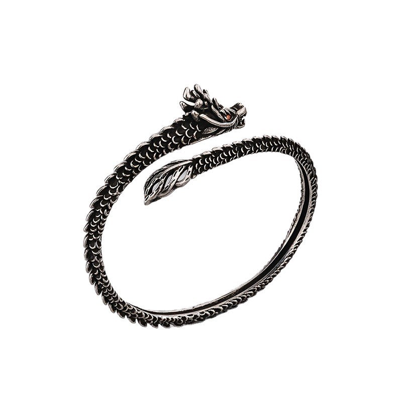 Mens Vintage Distressed Red-Eyed Spirit Snake Bracelet