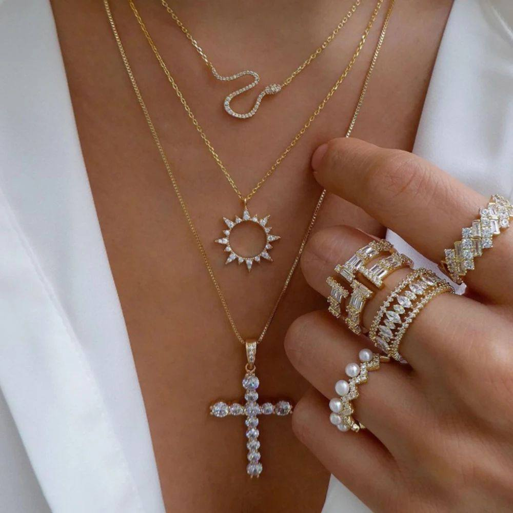 Vintage Gold Multi-style Necklaces For Women