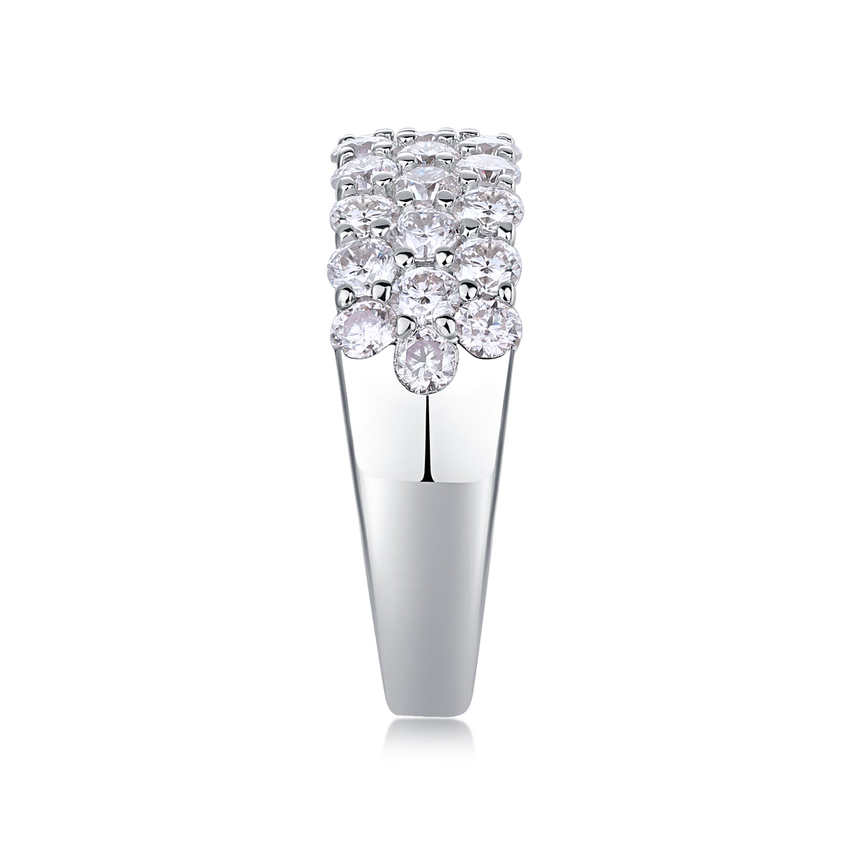 Phantom - Set With Top-quality Moissanite S925 Silver And Platinum-plated Diamond Wedding Ring. The Ring Can Be Tested With A Diamond Pen In Yellow Gold And Rose Gold