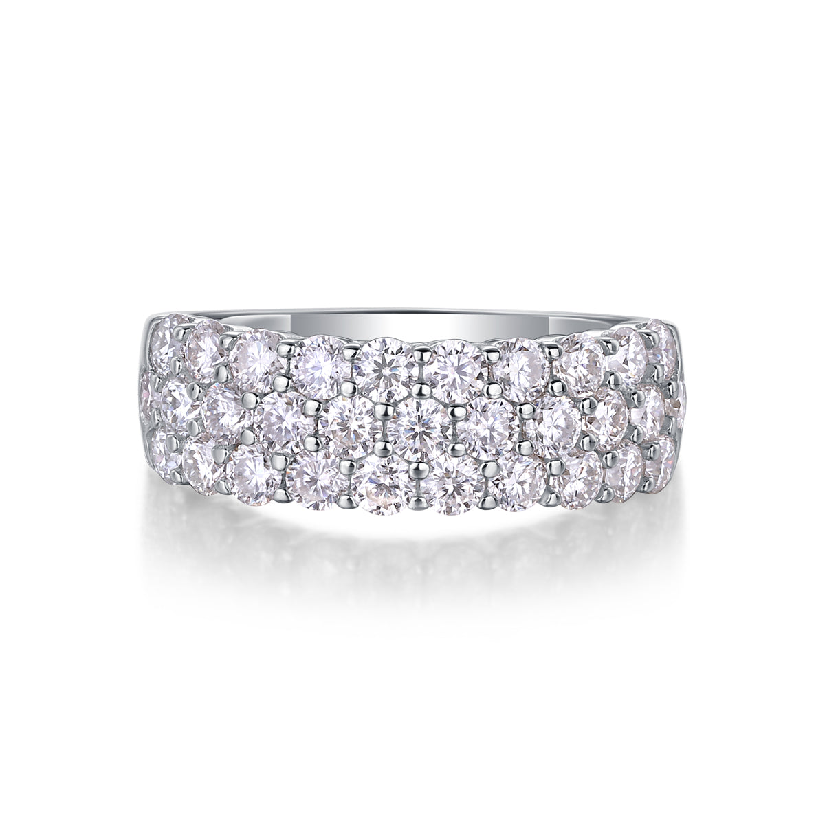 Phantom - Set With Top-quality Moissanite S925 Silver And Platinum-plated Diamond Wedding Ring. The Ring Can Be Tested With A Diamond Pen In Yellow Gold And Rose Gold