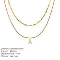Stainless Steel Gold-plated Necklace With Fully Diamond-encrusted Letters