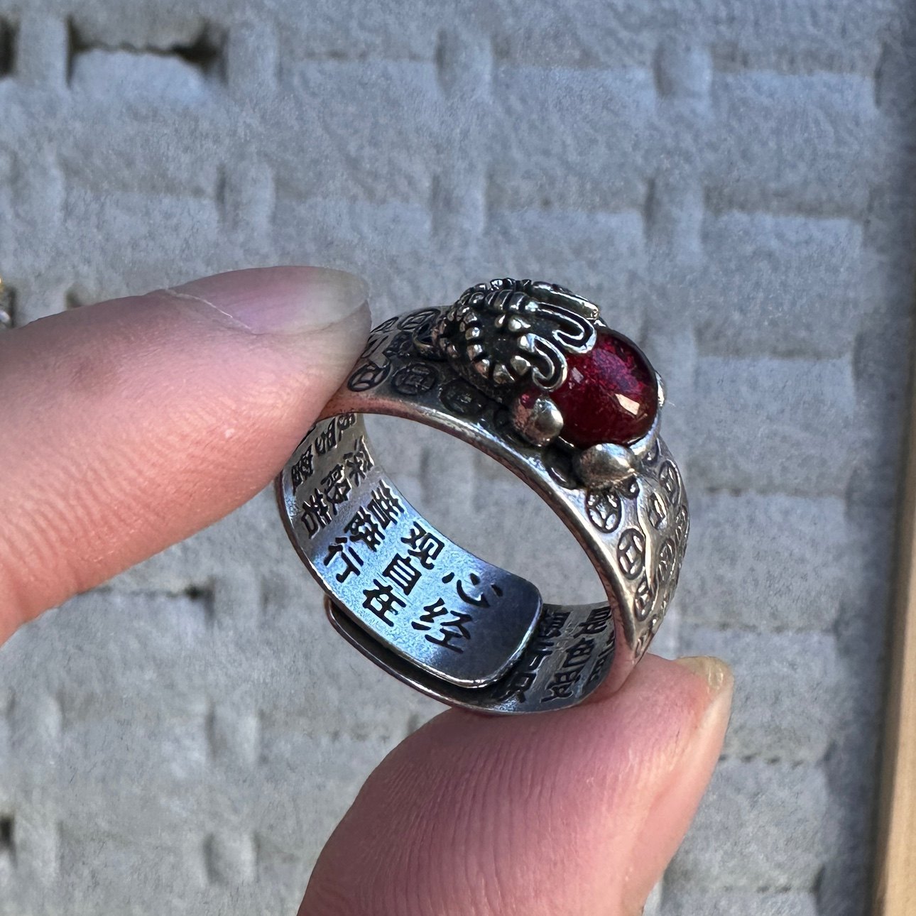 Vintage Vintage Men's Niche Adjustable Ring With An Open Mouth