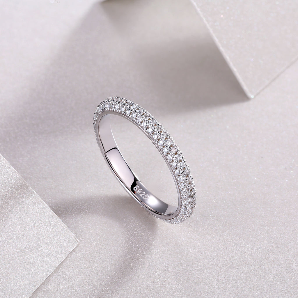 Mr. Right - A Wedding Ring Set With Top-quality Moissanite S925, Silver And Platinum-plated. The Ring Can Be Tested With A Diamond Pen In Yellow Gold And Rose Gold