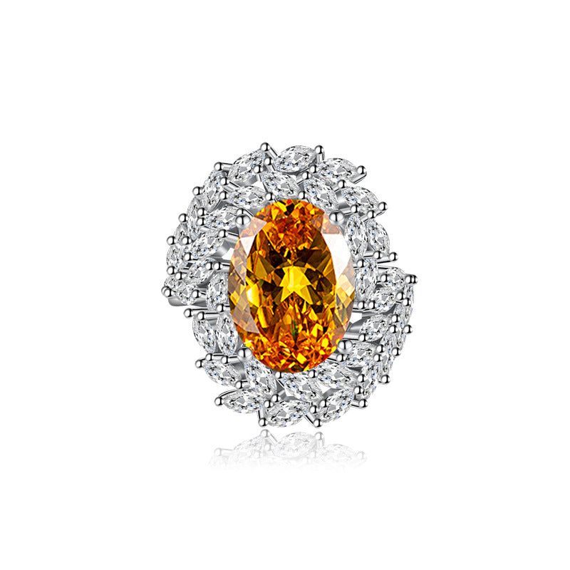 Gemstone Ring Featuring A Dried Birds Nest And A Dove-egg Cut