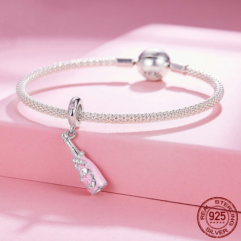 Champagne S925 Sterling Silver Pendant Parts Diy Beads