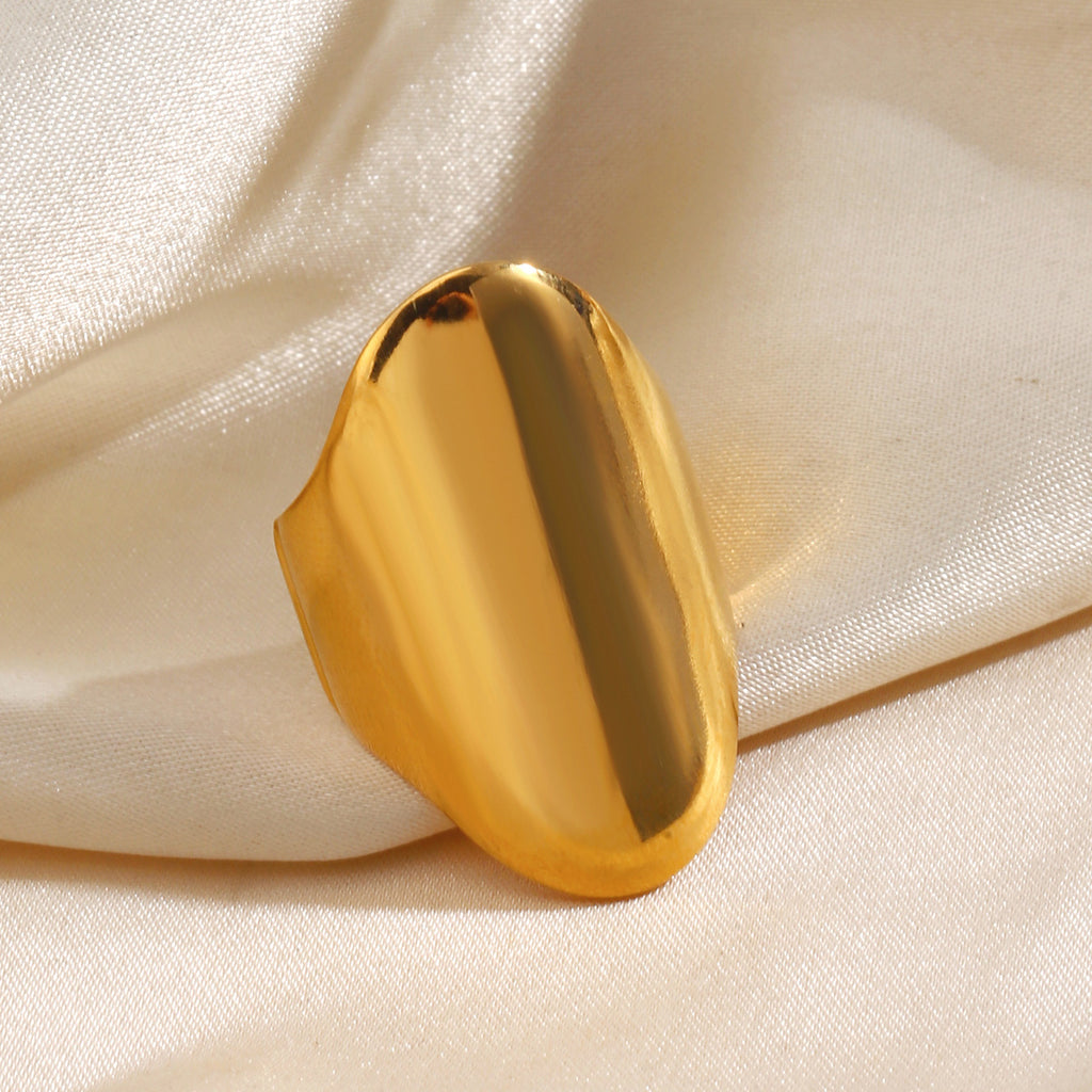 Stainless Steel Simple Style Exaggerated Thick Ring Personality