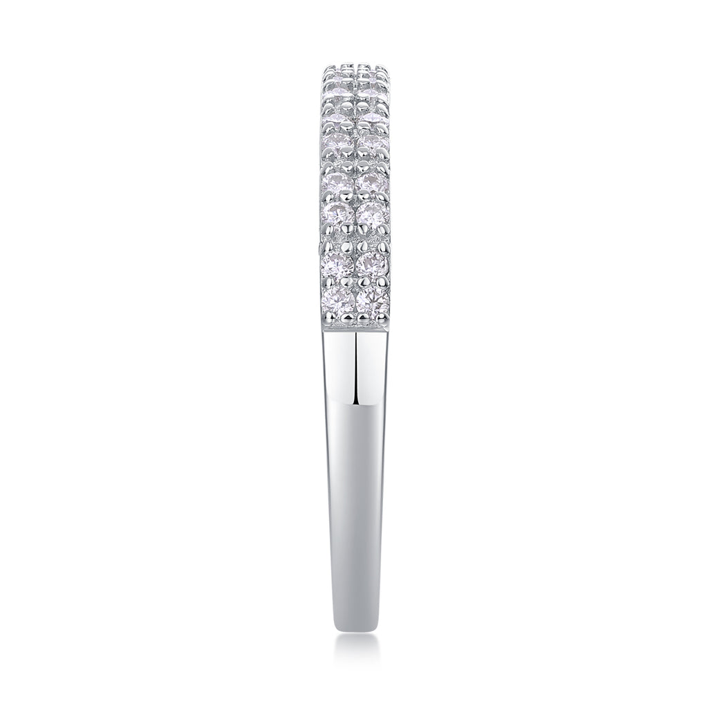 For Love - A Wedding Ring Set With Top-quality Moissanite S925 Silver And Platinum-plated Diamond Can Be Tested With A Diamond Pen. The Ring Is In Gold And Rose Gold