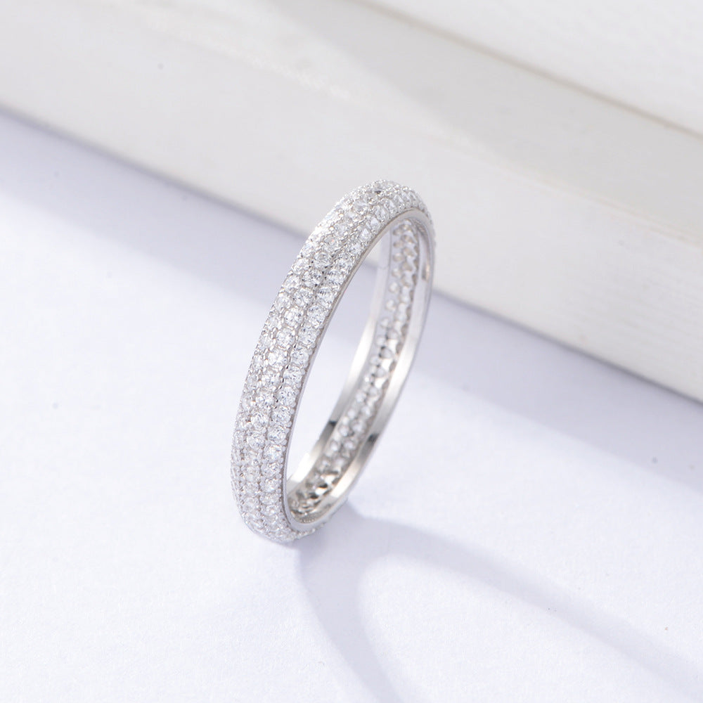 A Fully Diamond-encrusted Zircon Index Finger Ring