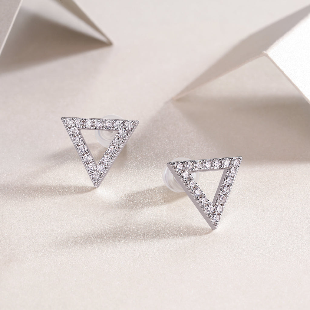 One-of-a-kind - Set With Top-quality Moissanite Luxury And Fashionable Light Luxury Jewelry, Silver Stud Earrings S925, Silver-plated Platinum