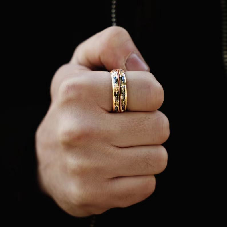 Stainless Steel Wire Ring In Rose Gold For Couples