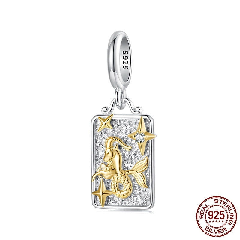 S925 Sterling Silver Twelve Constellation Pendant Ornaments Accessories