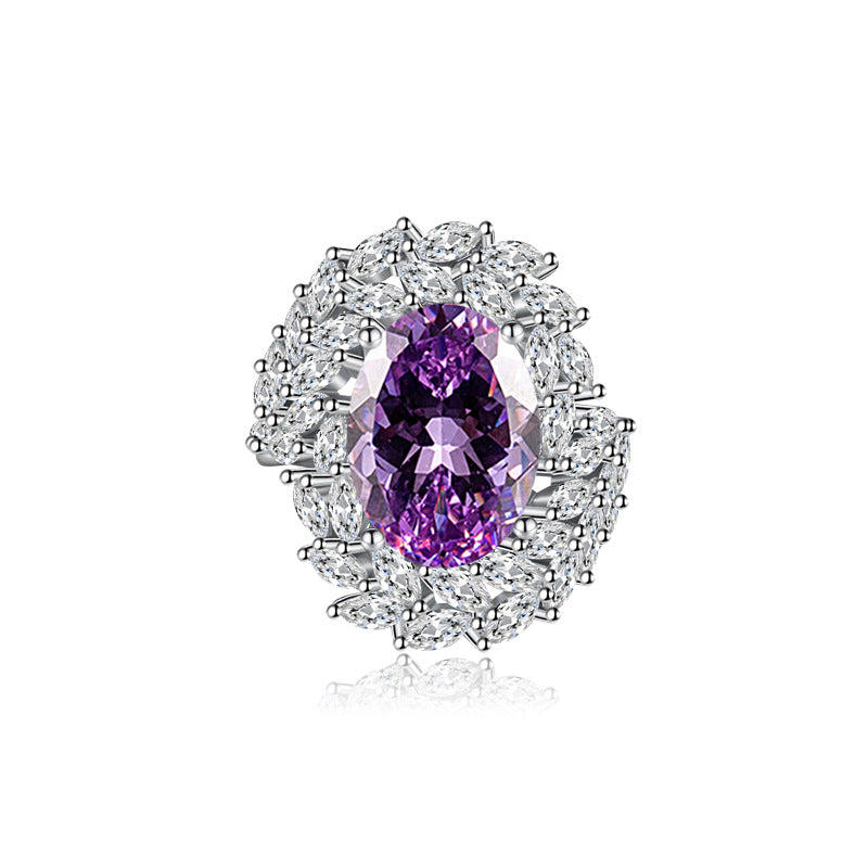 Gemstone Ring Featuring A Dried Birds Nest And A Dove-egg Cut