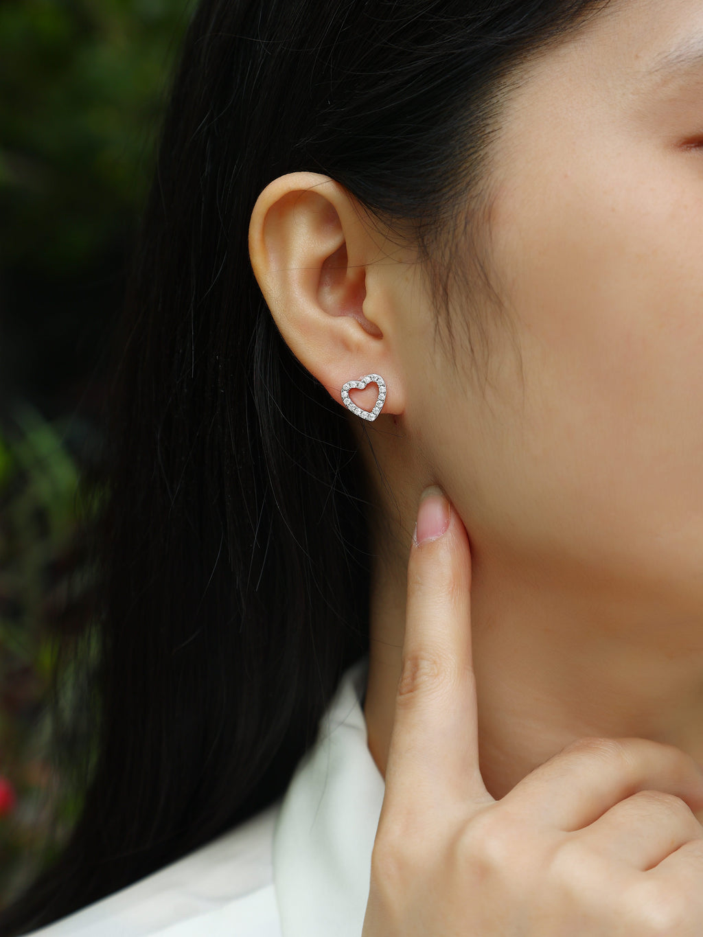 From The Heart - Premium Moissanite Luxury Fashion Light Luxury Jewelry Silver Stud Earrings S925 Silver Plated Platinum
