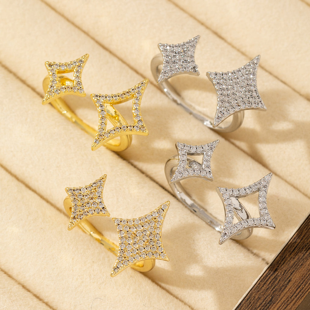 Stylish And Sophisticated Asymmetric Diamond Ring