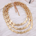 Bold Fashionable And Versatile Alloy Layered Badge And Coin Necklace With A Multi-layered High-end Design