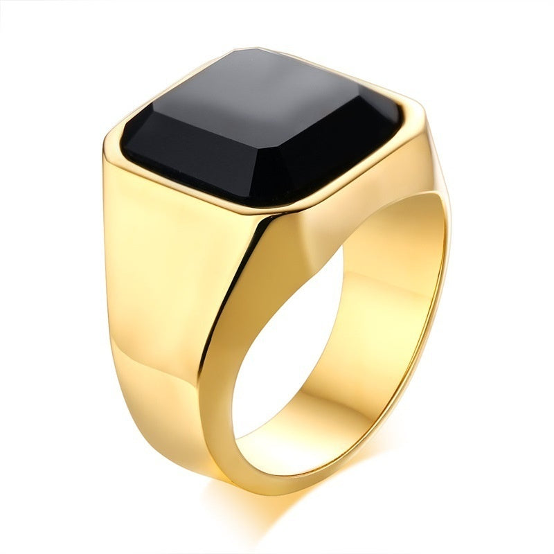 Creative Square Glass Rhinestone Men's Jewelry Ring