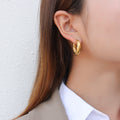 Retro Minimalist Design Gold Cable-knit Chunky Earrings