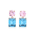 S925 Silver Pagoda Sapphire Earrings