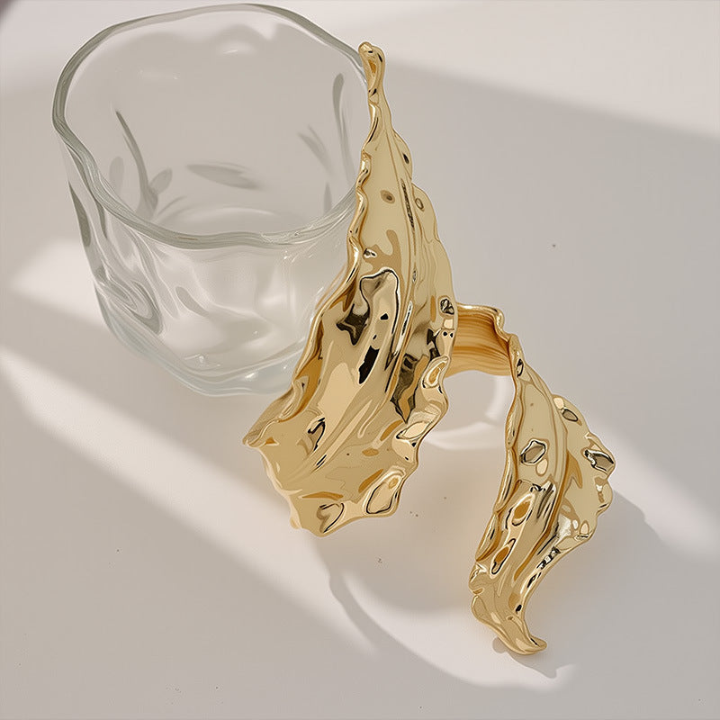 Womens Fashionable Textured Irregular-Mirror Bracelet