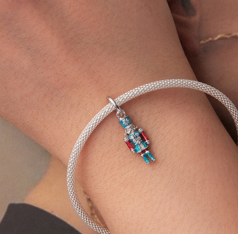 Silver Ziyun Original S925 Sterling Silver Nutcracker Pendant Parts Guardian Angel Diy Bracelet Lucky Beaded