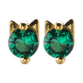 Dainty Sterling Silver Cat Stud Earrings For Women