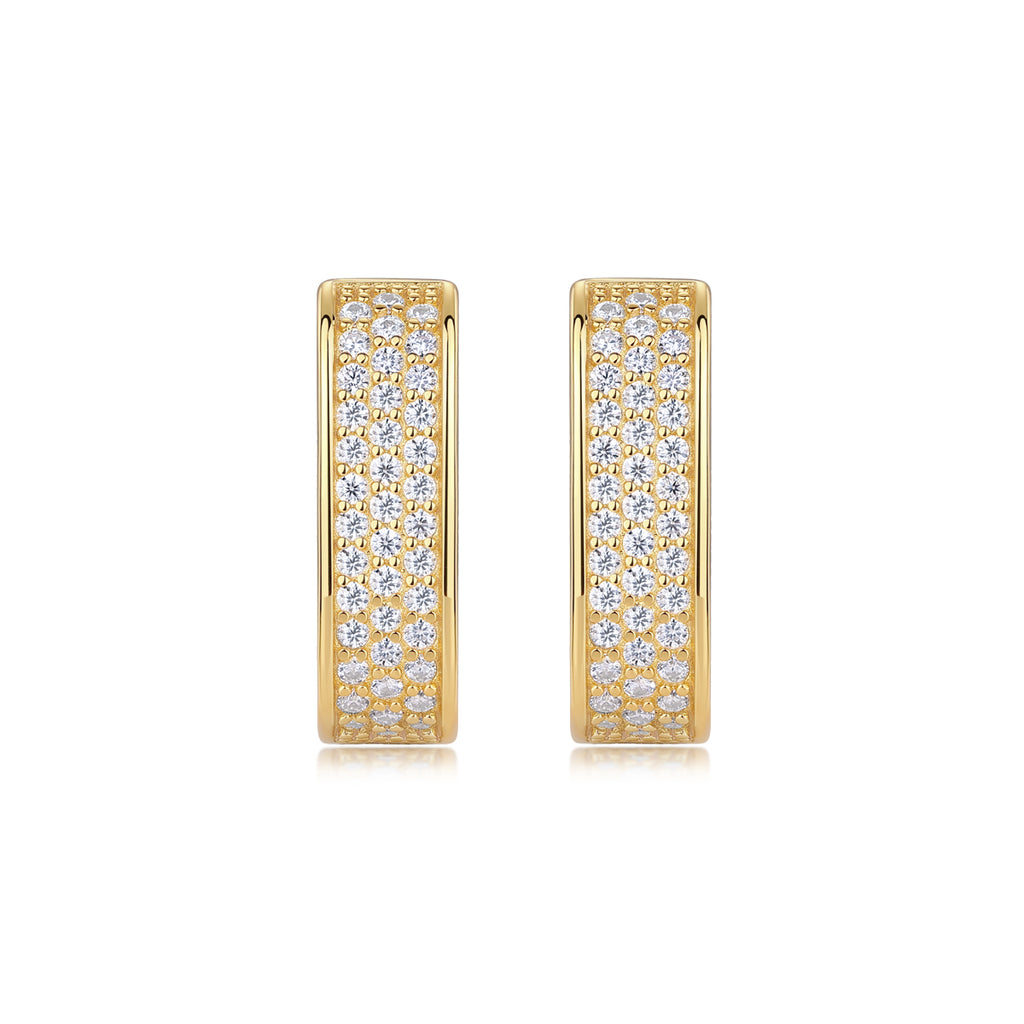 Colorful Love - Premium Moissanite Luxury Fashion Light Luxury Jewelry Silver Stud Earrings S925 Silver Electroplated Gold