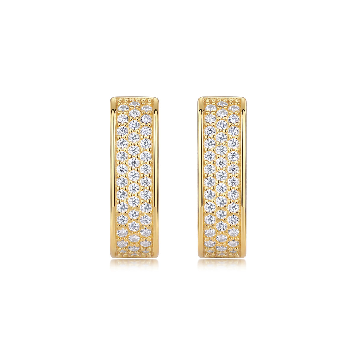 Colorful Love - Premium Moissanite Luxury Fashion Light Luxury Jewelry Silver Stud Earrings S925 Silver Electroplated Gold