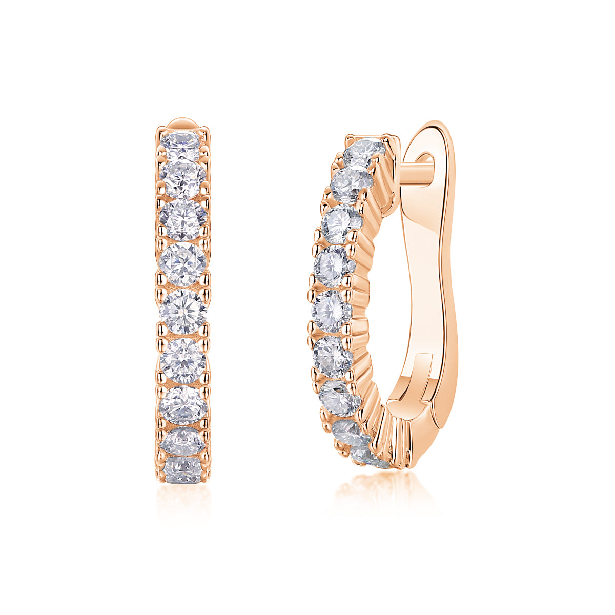 Modern Guide - Premium Moissanite Luxury Fashion Light Luxury Jewelry Silver Stud Earrings S925 Silver Plated Platinum