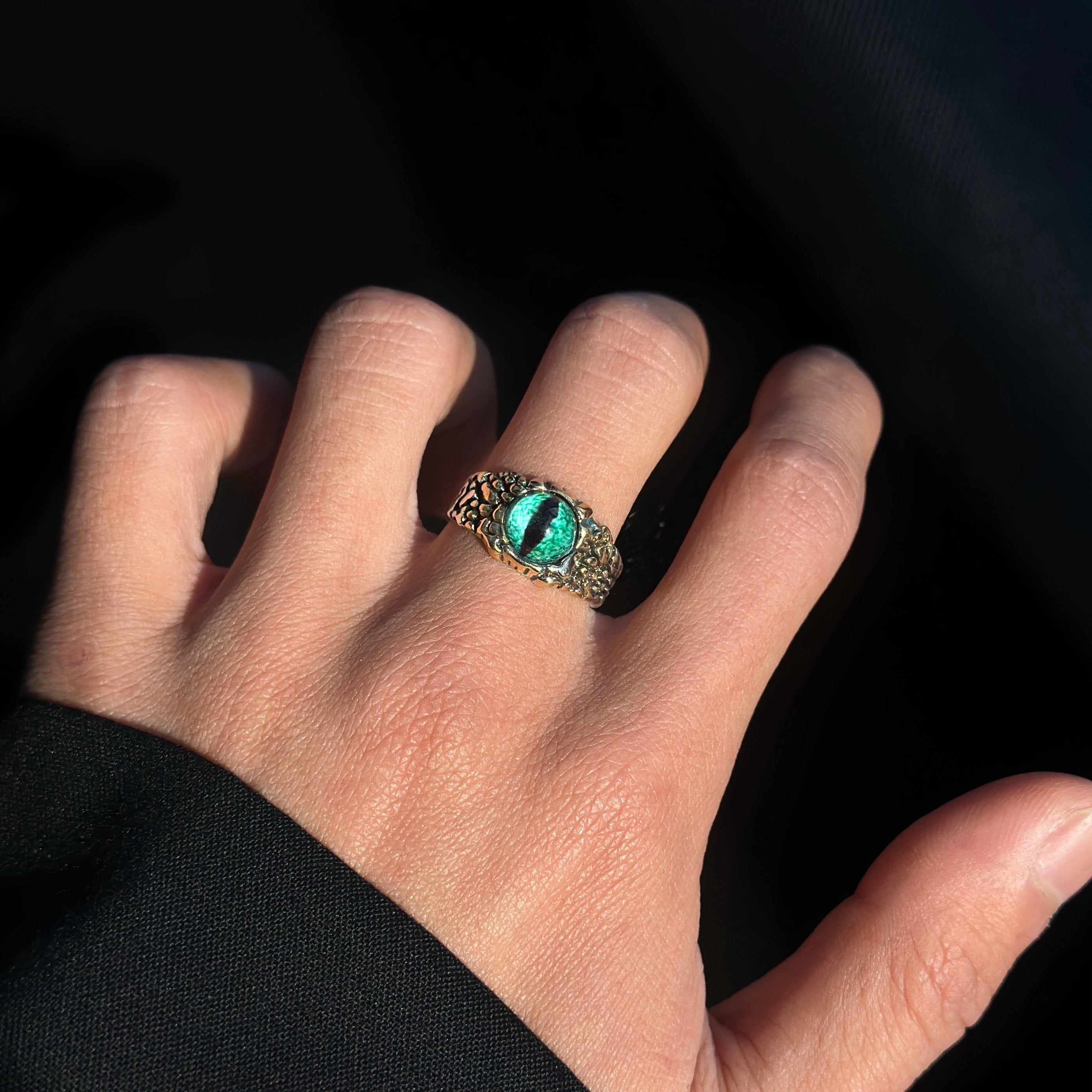 Vintage Vintage Men's Niche Adjustable Ring With An Open Mouth