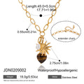 Retro Tigers Eye Heart Necklace Accessory For Women Made Of Stainless Steel