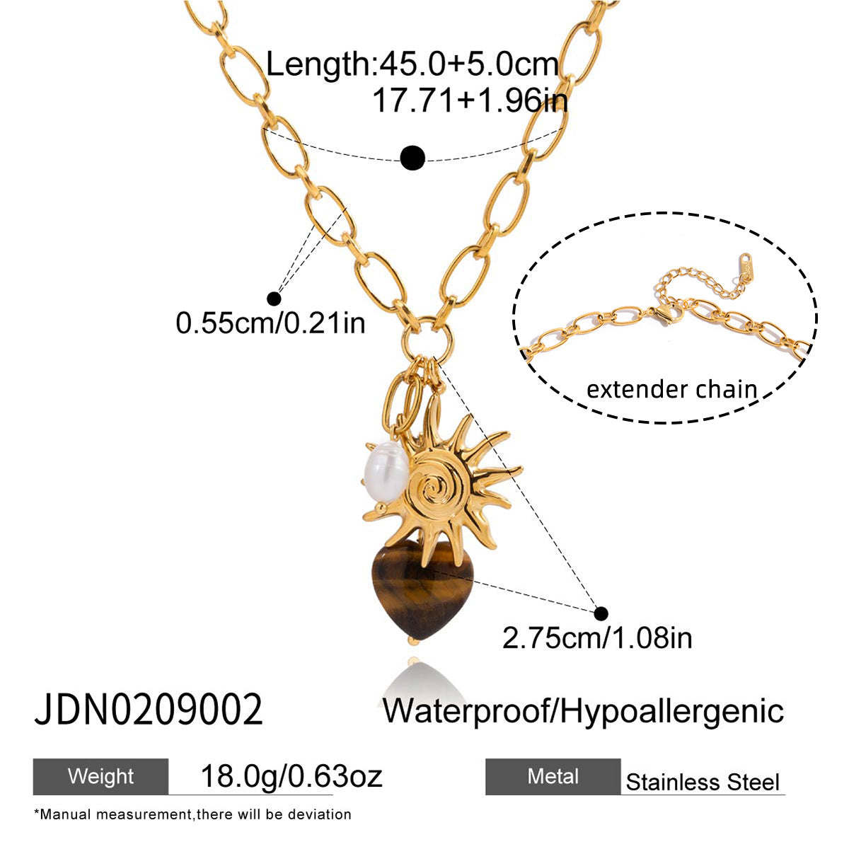 Retro Tigers Eye Heart Necklace Accessory For Women Made Of Stainless Steel