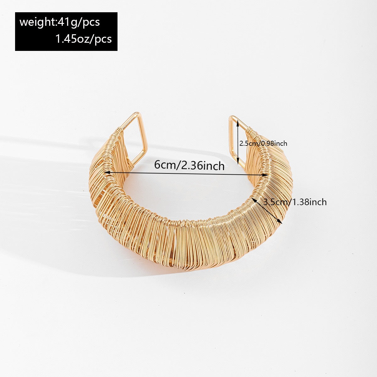 Bold Exaggerated C-shaped Alloy Bracelet With A Brushed Finish