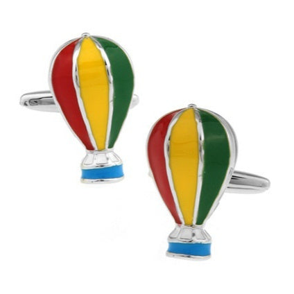 Copper Colorful Hot Air Balloon Enamel Cufflinks