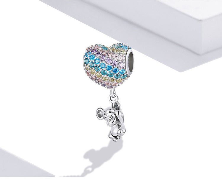 Fashion Love Balloon Little Koala Silver Pendant