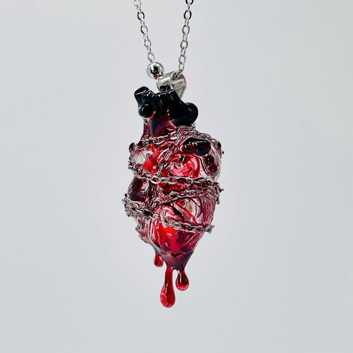 Original Design Handmade Wrapped And Bound Heart Pendant Couples Necklace