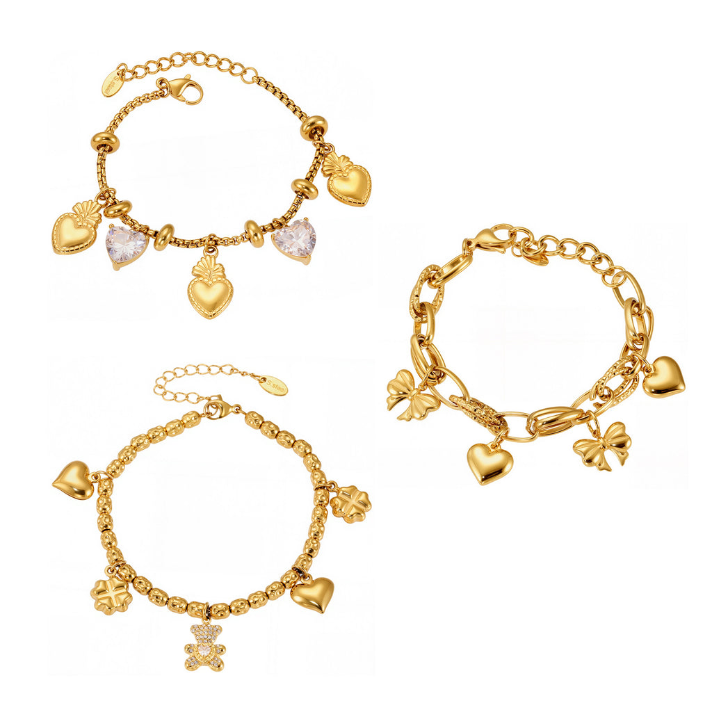 Ferris Wheel Heart Tassel Solitaire Bracelet