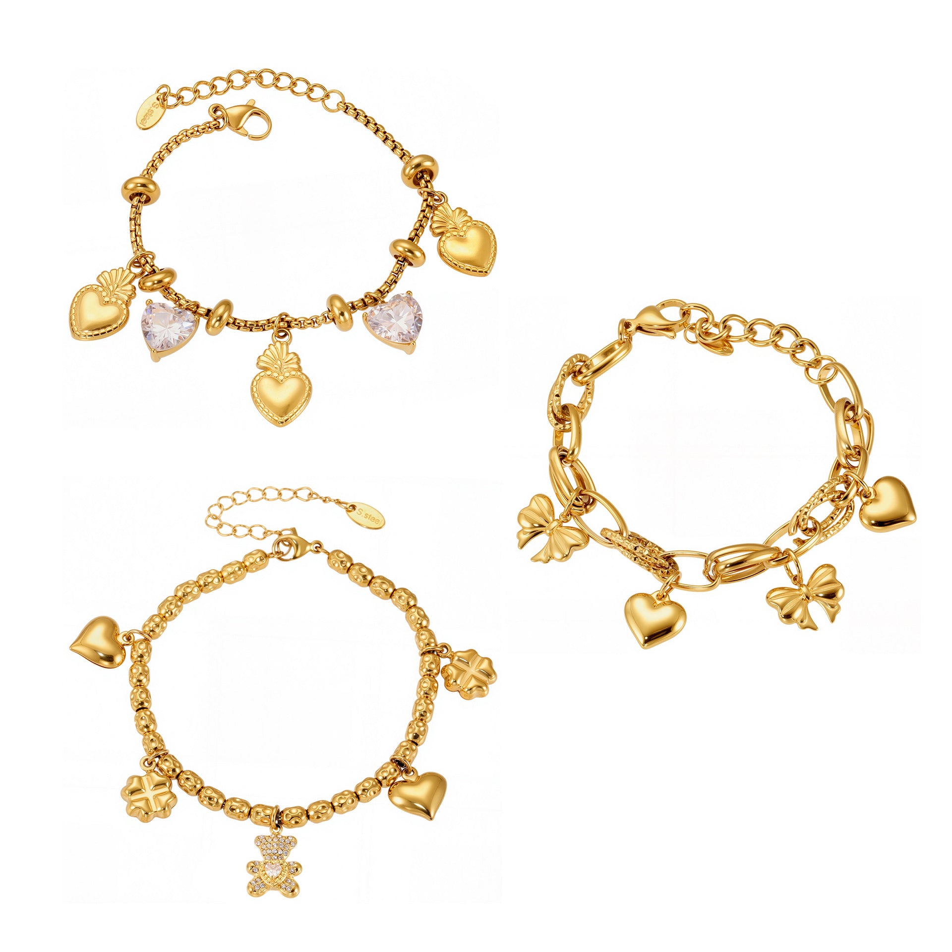 Ferris Wheel Heart Tassel Solitaire Bracelet