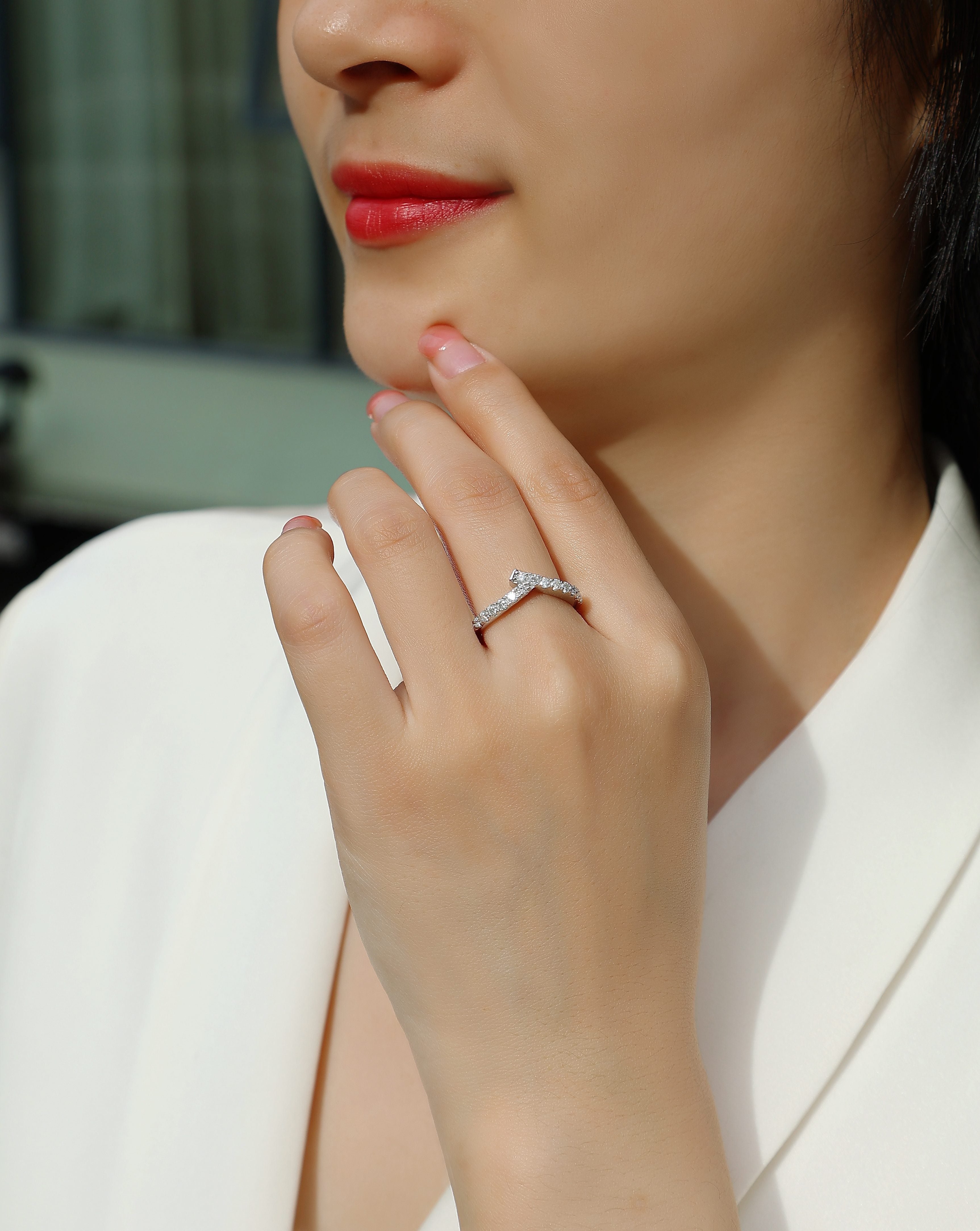 Rush - A Wedding Ring Set With Top-quality Moissanite S925 Silver And Platinum-plated Diamond Can Be Inspected With A Diamond Pen