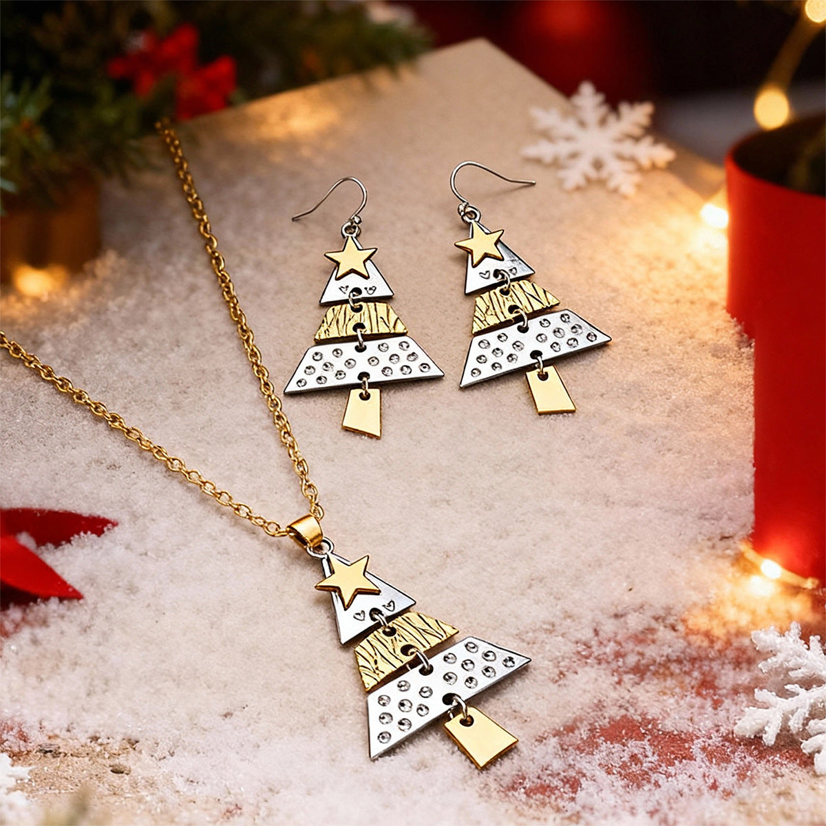 Womens Stylish Christmas Tree Earrings