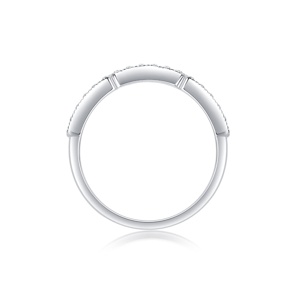 Deep Sea Secret Realm - A Wedding Ring Set With Top-quality Moissanite S925 Silver And Platinum-plated Diamond Can Be Tested With A Diamond Pen