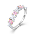 S925 Sterling Silver Pink And White Zircon Niche Fashion Light Luxury Instagram-Style Women's Ring