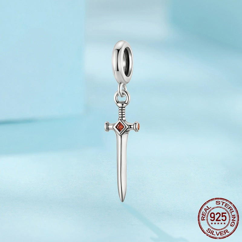 Sword Diy Pendant Parts S925 Sterling Silver Beads