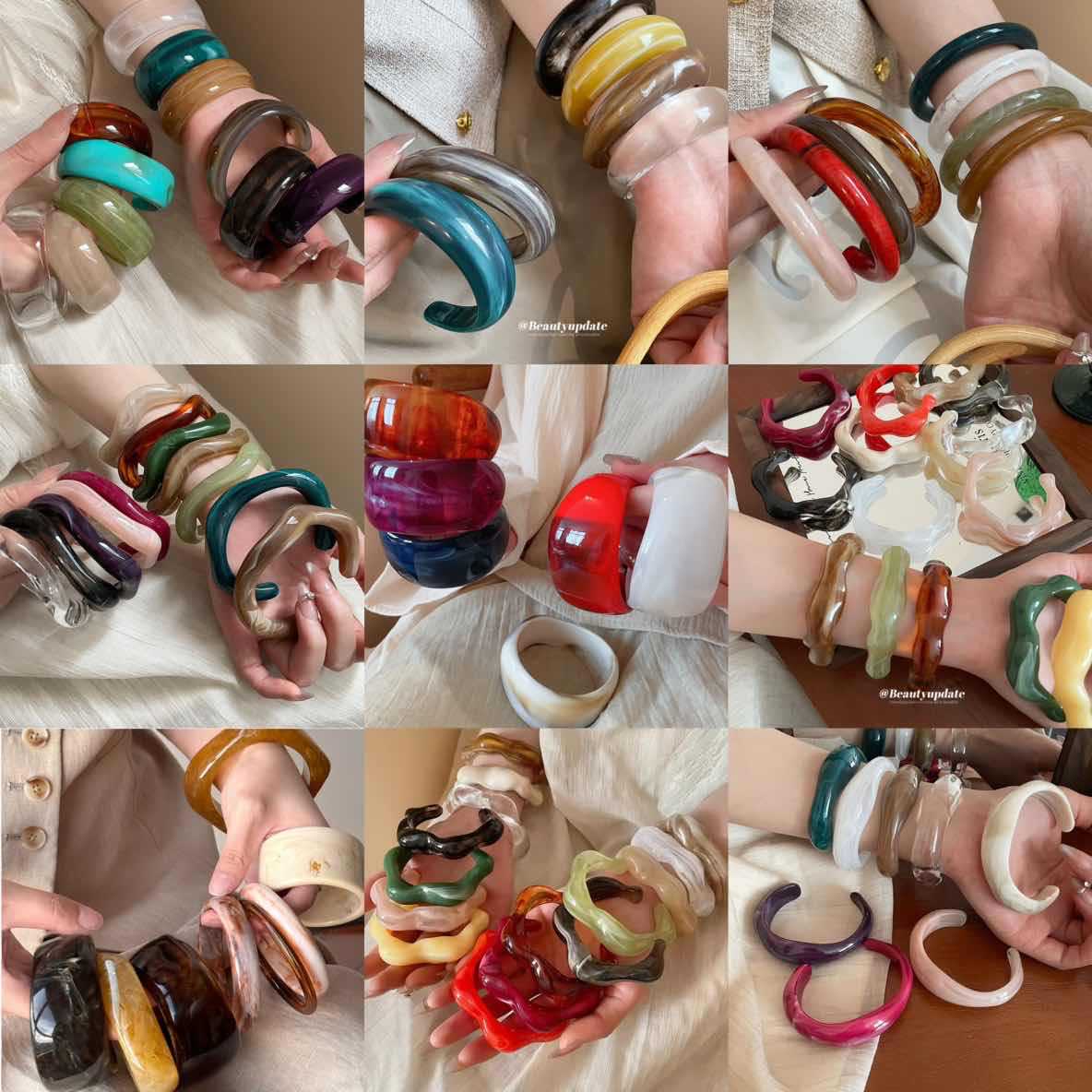 Dopamine-inspired Geometric Resin Bracelet