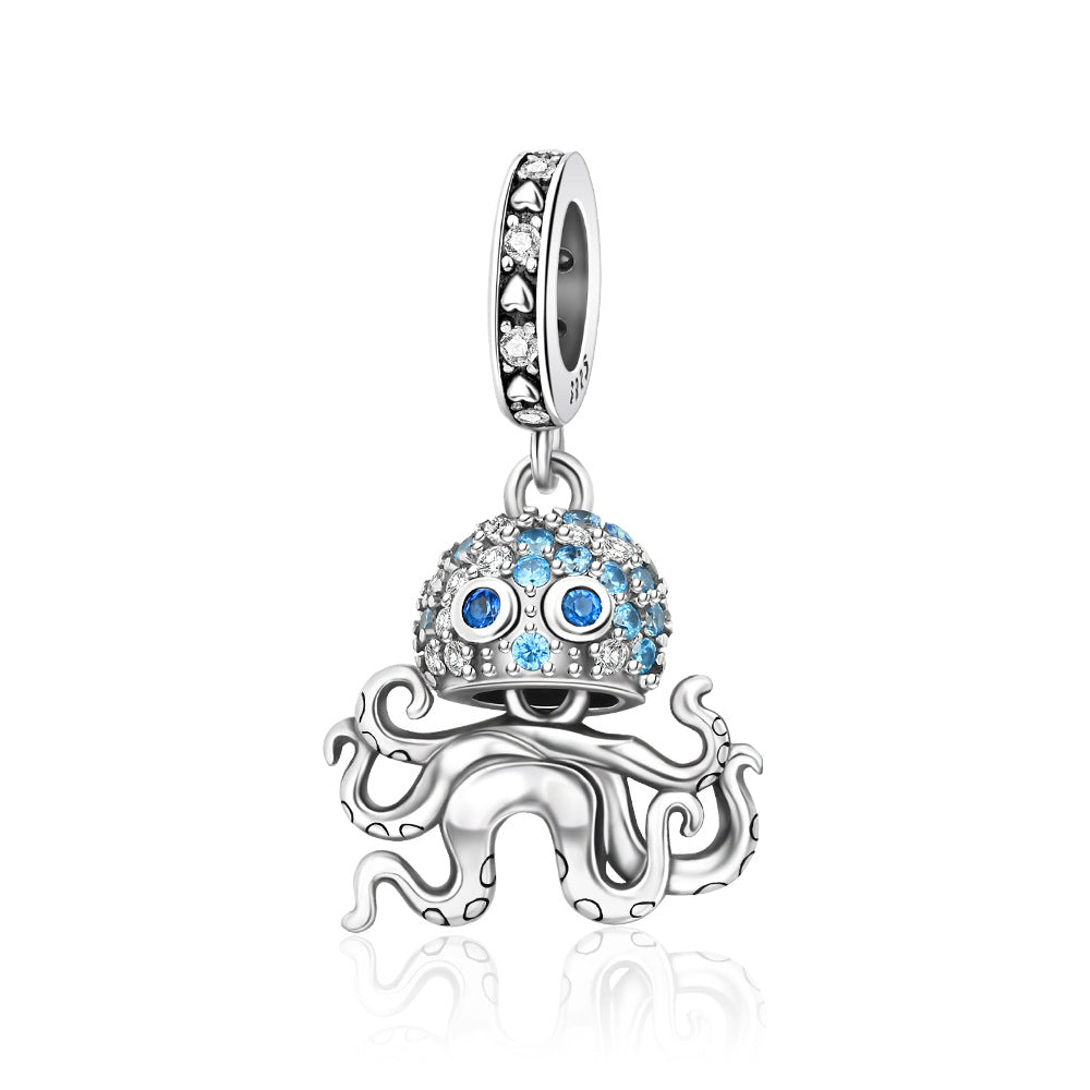 Fashion White Copper Silver Plated DIY Bracelet Jewelry Accessories Beads Pendant