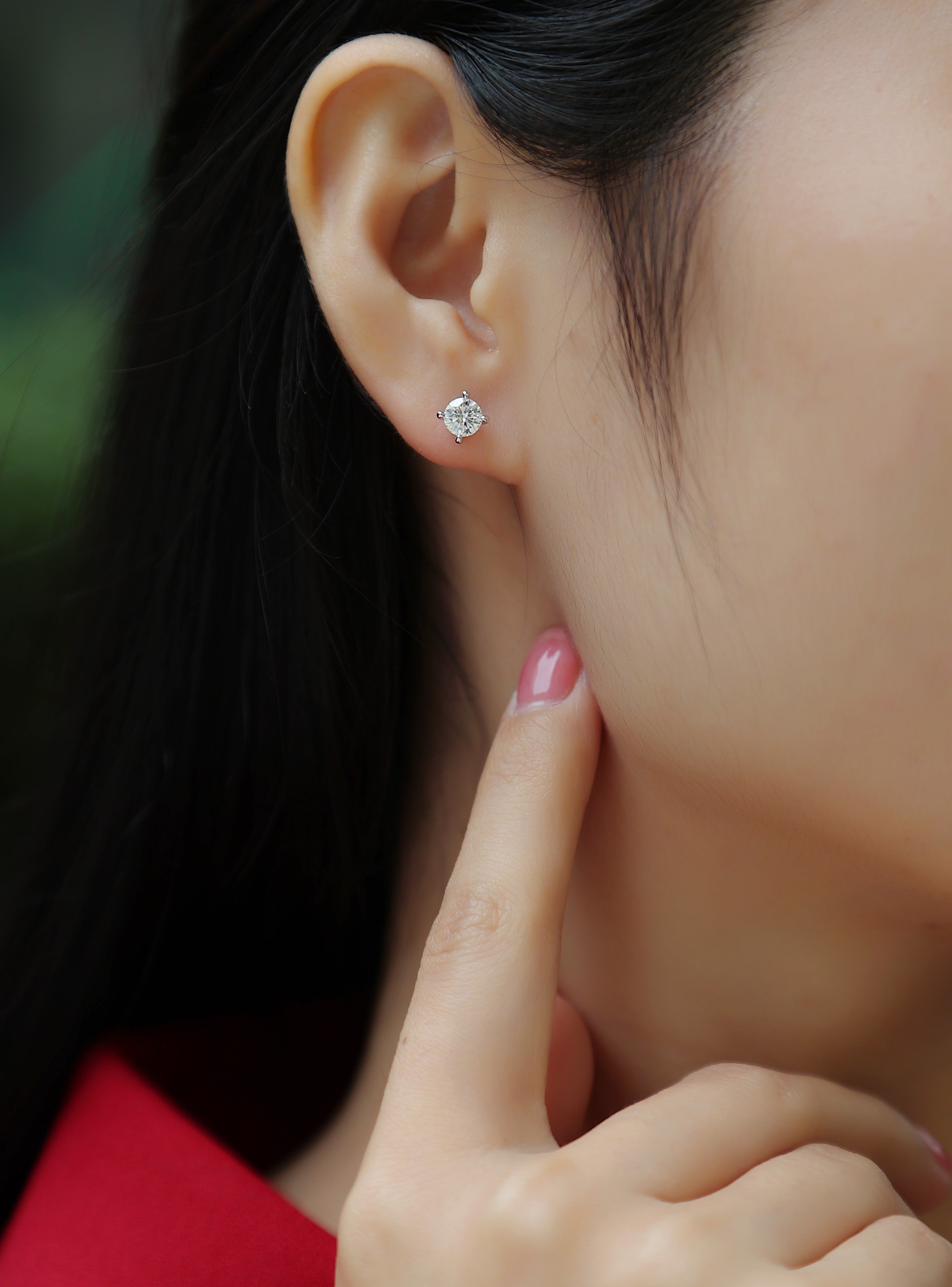 Time Imprint - Earrings Set With 0.5-carat Top-quality Moissanite S925 Silver And Platinum-plated Stud Earrings, A Fashionable And Trendy Accessory, Can Be Tested With A Diamond Pen