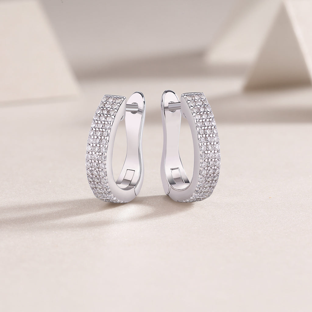 Slow Pace - Top-quality Moissanite Luxury Fashion Light Luxury Jewelry Silver Stud Earrings S925 Silver Plated Platinum
