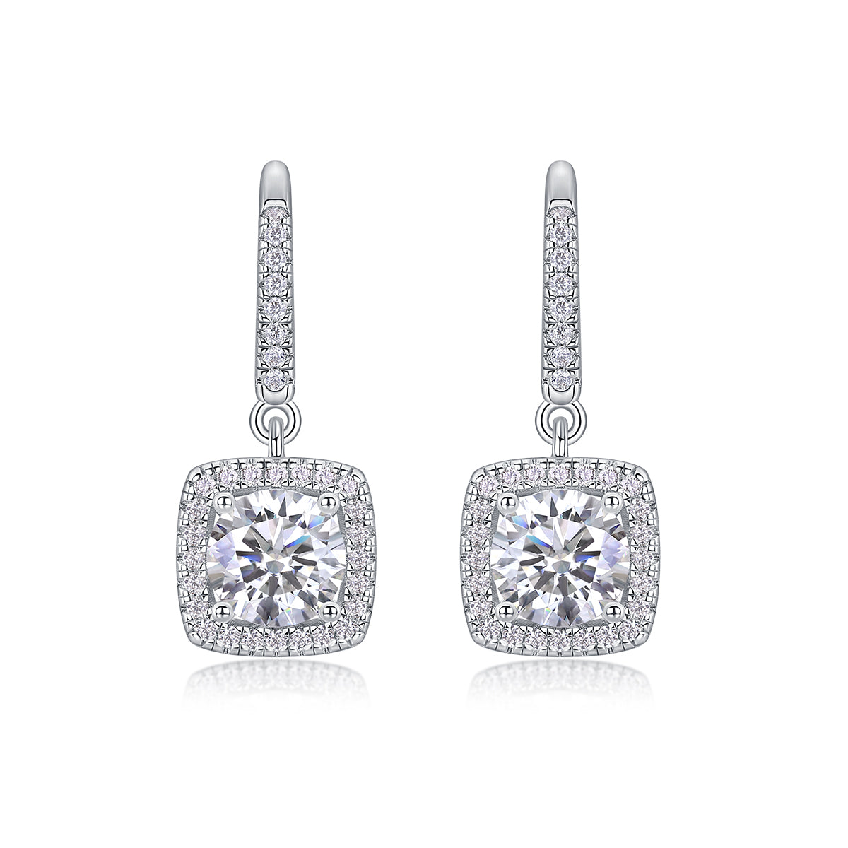 Top-quality Moissanite Luxury And Fashionable Light Luxury Jewelry Silver Stud Earrings S925 Silver Plated Platinum