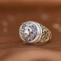 Men's Retro Gold Wisteria Lion Ring