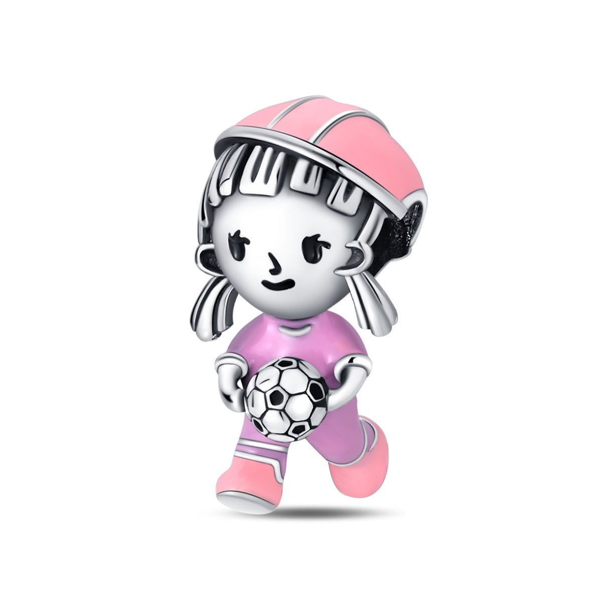 925 Silver Plated Copper Charm Beads For Sports Fitness And Soccer DIY Jewelry Accessories For Bracelets
